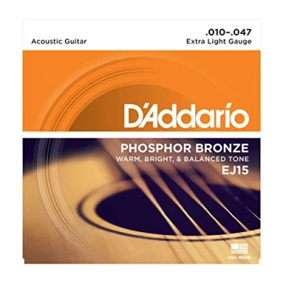 Abbildung von D&#039;Addario Gitarrensaiten Westerngitarre Akustikgitarre Acoustic Guitar Strings EJ15 Extra Light, 10 47 1 Stück