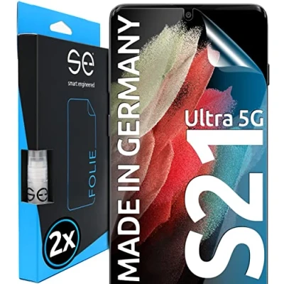 Abbildung von SE für Samsung Galaxy S21 Ultra Schutzfolie 2X im Set aus Deutschland, Einfache Installation, Staub und blasenfrei, Folie TPU Technologie,