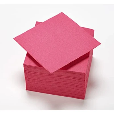 Abbildung von Le Nappage Papierservietten Tex Touch Farbe Pink FSC® zertifizierte Servietten Recycelbar und biologisch abbaubar Packung mit 50 pinken Größe 24 x cm