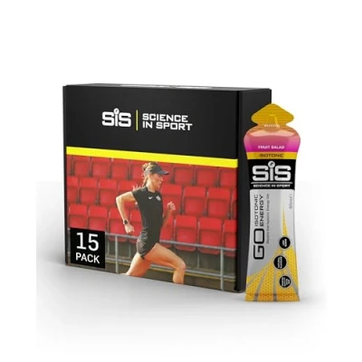 Abbildung von Science in Sport GO Isotonic Energy Gel 15 x 60ml Obstsalat schnelle Wirkung Vegan Isotonische Formulierung mit 22g Kohlenhydraten, Guter Energielieferant
