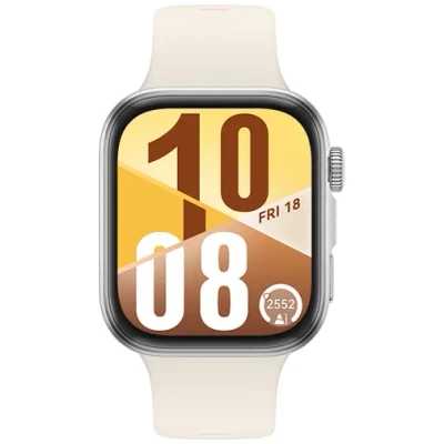 Abbildung von Huawei Watch Fit 4 Silber (Weißes Gummi Armband)