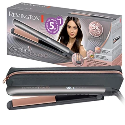 Abbildung von Remington Glätteisen Keratin Protect (patentierter Hitzeschutzsensor für 3x mehr Schutz vor Haarschäden misst konstant den Feuchtigkeitsgehalt im Haar) Digitales Display, 160 230C, Haarglätter S8598