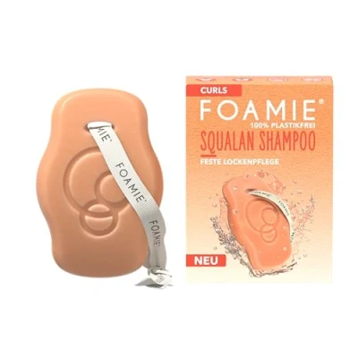 Abbildung von Foamie Festes Shampoo SQUALAN für Locken, Spezialisiert auf Welliges &amp; Lockiges Haar, Fördert Gepflegtere und Definierte Perfekte Lockenpflege Formel, 80g