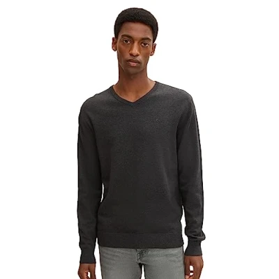 Abbildung von TOM TAILOR Herren Basic Strickpullover mit V Ausschnitt