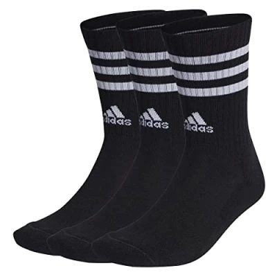Abbildung von adidas Unisex Kinder 3 Stripes Cushioned Crew Socks Pairs, Medium Grey Heather/White/Black/White, 4 5 Years