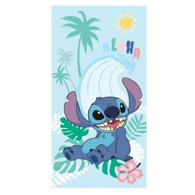 Abbildung von Theonoi Kinder Handtuch Badetuch Strandtuch Duschtuch für Mädchen und Jungen 100% Baumwolle 70x140 cm (Stitch Aloha)