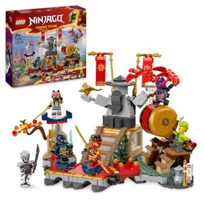 Abbildung von LEGO NINJAGO Turnier Arena Abenteuer Spielzeug für Kinder, Ninja Spielset mit 6 Minifiguren, sammelbares Bauset, Geburtstagsgeschenk Jungen und Mädchen ab 7 Jahren 71818