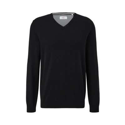 Abbildung von s.Oliver LOGO Strickpullover, Herren, Größe: Small, Schwarz