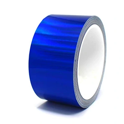 Abbildung von Finest Folia (1,39/m) 10 Meter Hologramm Zierstreifen Basteln Möbel Auto Motorrad Modellbau Deko Dekorstreifen Klebestreifen selbstklebend DIY (Hologramm Blau, 30mm Breite)