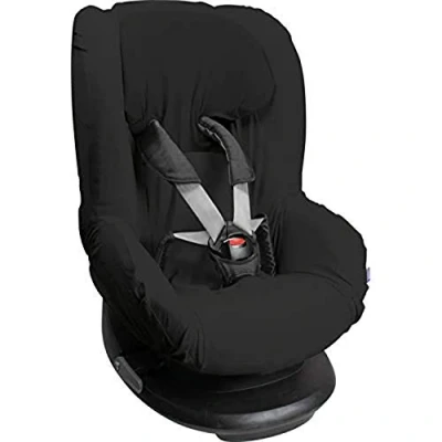 Abbildung von Original Dooky Uni Black Sitzbezug für Kindersitz universale Passform viele gängige Modelle Altersgruppe 1+ 9 18kg 3 und 5 Punkt Gurtsystem, schwarz