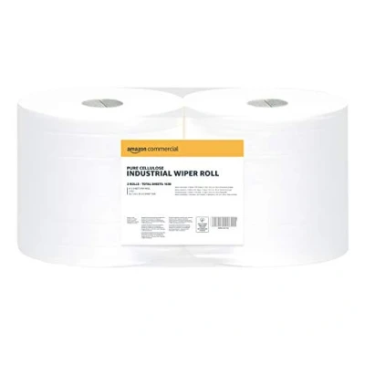 Abbildung von AmazonCommercial Industriell Papierwischtücher , 2 lagig Reines Zellulose, Rollen (1 packung), 815 Blätter per Rolle, Blattgröße: 25,7 cm x 36
