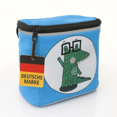 Abbildung von honju Bike Lenker Tasche Kinder Fahrrad (Abnehmbarer Deckel, für den mit Reflektoren, Sicherer Halt Dank Klettverschluss, Inkl. Innentasche) Karl Krokodil