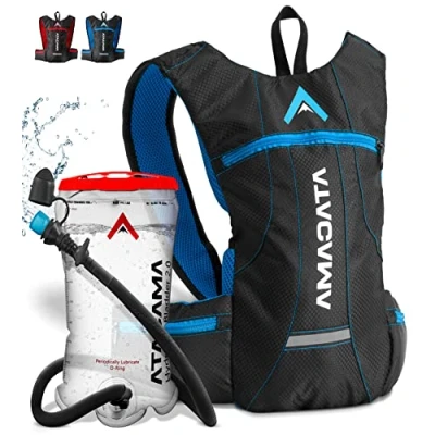 Abbildung von ATACAMA Trinkrucksack zum Laufen und Fahrrad Fahren 2l wasserdicht, reflektierend, leicht Trinksystem für Rucksack Laufrucksack Fahrradrucksack mit Trinkschlauch Damen Herren