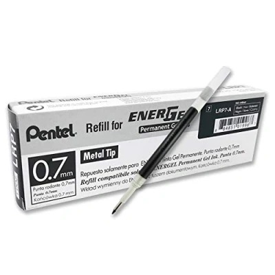 Abbildung von Pentel LRP7 AX Nachfüllmine für EnerGel Stifte, 12 Stück, 0.7 mm, schwarz