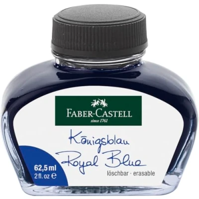 Abbildung von FABER CASTELL 148701 Tintenglas für Schreibgeräte mit Konverter, Königsblau, 62,5 ml, 1 Stück