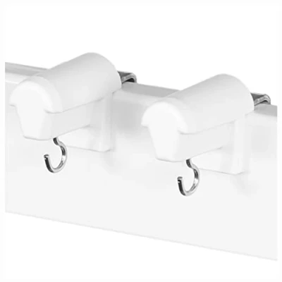 Abbildung von KLEMMFLEX 1 Paar Fensterhaken weiss, stabil, verstellbar, ohne Bohren, zur Aufhängung von Fensterdeko und Bambusrollo/Bambusrolle am PVC Fenster oder der Balkontür