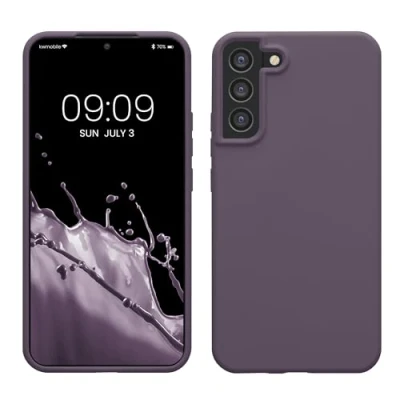 Abbildung von kwmobile Hülle kompatibel mit Samsung Galaxy S22 Plus Silikon Handy Case Handyhülle weiche Oberfläche kabelloses Laden Helle Iris