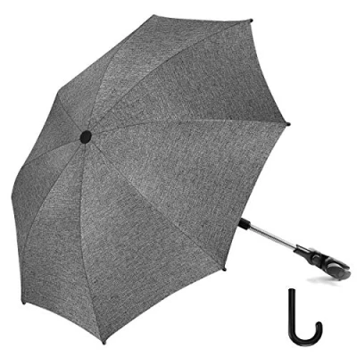 Abbildung von AILEEPET Baby Pram Umbrella 73 cm Diameter Universal Parasol Buggy Pushchair 50+ UV Sun Protection with Handle grey