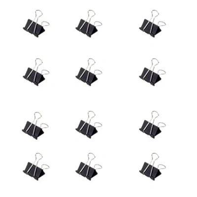 Abbildung von MAUL original mauly Klemmer (12 Stück) 32 mm Befestigung mit 13 zum Klemmen von bis zu 130 Blatt Papier vielseitig einsetzbar im Büro, als Küchen Gadgets und Haushalt Schwarz
