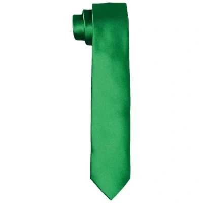 Abbildung von DonDon Krawatten für Herren handgefertigt Seiden Look 6 cm Krawatte Grün