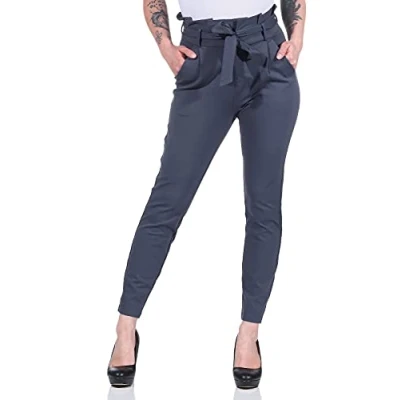 Abbildung von VERO MODA Damen Business Stoffhose Elegante High Waist Paperbag Pants mit Bindeband VMEVA