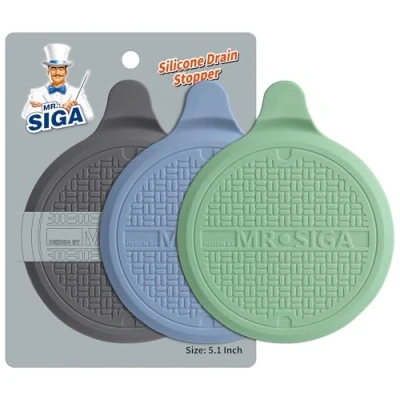 Abbildung von MR.SIGA Abflussstöpsel Silikon für Dusche Badewanne Abflussstopfen Waschbecken Spülbecken Badewannenstöpsel mit Saugnapf, 3er Pack