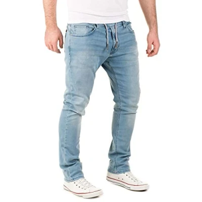 Abbildung von WOTEGA Noah Sweat Jeans Männer Jogginghose Slim Fit Herren Jogging Jeanshosen, Blau (Blue Shadow 3R4020), W32/L34