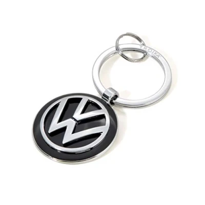 Abbildung von TROIKA Schlüsselanhänger KEYRING KR16 05/VW VW Emblem 1 Schlüsselring zusätzlich Official licensed by Volkswagen Metallguss glänzend Original, 7 cm