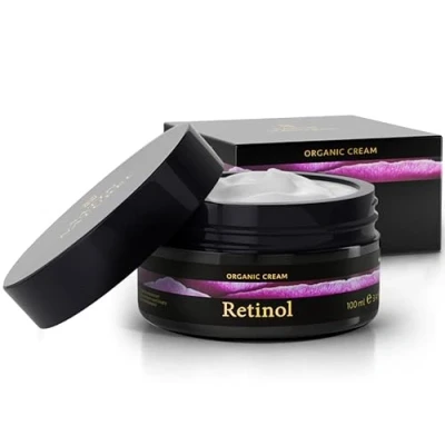 Abbildung von Retinol Creme 100ml mit Bio Aloe Vera + Salicylsäure 100% Vegan Anti Aging Feuchtigkeitscreme, Pickel Gegen unreine Haut Gesicht Skincare Satin Naturel