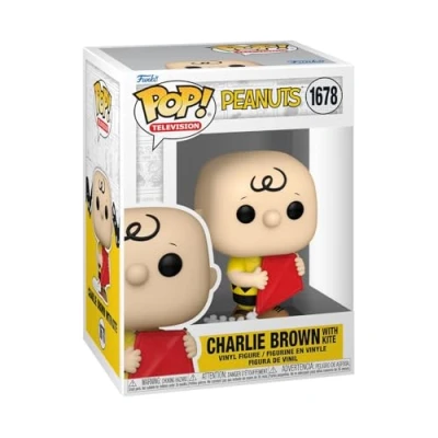 Abbildung von Funko Pop! Animation: Peanuts Charlie Brown CB mit Kite Classic Vinyl Sammelfigur Geschenkidee Offizielle Handelswaren Spielzeug Für Kinder und Erwachsene Cartoons Fans