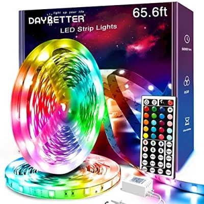 Abbildung von DAYBETTER LED Strip 20M(2x10M), 5050 RGB Streifen 12V Farbwechsel Band mit Fernbedienung für Schlafzimmer, Küche, Wohnzimmer und TV