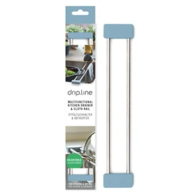 Abbildung von Sanni Shoo drip.line multifunktionaler Spülen Abtropfer, Spültuchhalter, Ordnungshelfer, Spülbecken Organizer, Abtropfgestell das Original aus dem TV (Ocean blau, Pure)