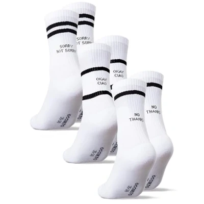 Abbildung von Occulto Damen &amp; Herren Statement Tennis Socken 3er Pack (Modell: Leo) Ciao 35 38