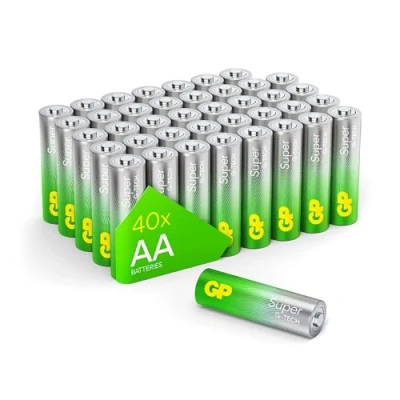 Abbildung von GP Super Alkaline Batterien AA Mignon, LR06, 1,5V, 40 Stück Vorratspack, ideal für Die Stromversorgung von Geräten des täglichen Bedarfs Neue G TECH Technologie