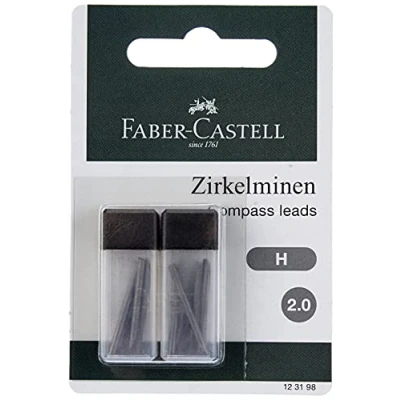 Abbildung von FABER CASTELL 123198 Zirkelmine, 2mm, Härtegrad H, 12 Stück