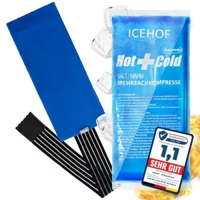 Abbildung von ICEHOF Kühlpad mit Vlies Hülle Kuschelweich, lange Kühldauer Kühlpack Gel Kühlakku Kühlgel Kühlkompresse Kälte Kompresse Kühlkompressen Kühlbeutel Eisbeutel Blau