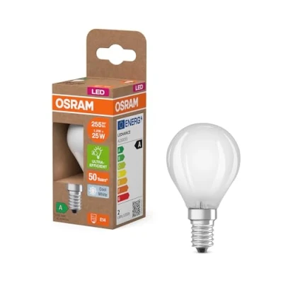 Abbildung von OSRAM LED Leuchtmittel Tropfen E14 1,2W matt 4000K 255lm