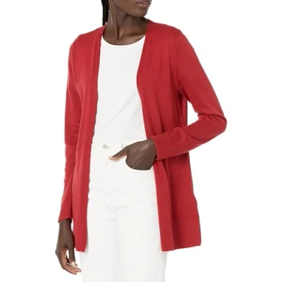 Abbildung von Amazon Essentials Damen Leichte Strickjacke ohne Knöpfe (in Übergröße erhältlich), Dunkelrot, M