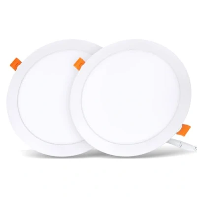 Abbildung von LVWIT 2x 25W Ultraslim LED Einbauleuchten, ersetzt 200W Halogen, runde Deckenleuchte mit Treiber, Neutralweiß 4000K, 2250 lm, AC 230V, Downlight/Einbaustrahler/Einbauspots (2er Pack)