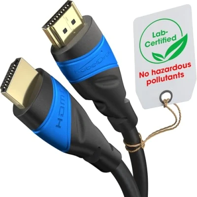 Abbildung von KabelDirekt 4K HDMI Kabel 6 m 4K@60Hz (Extra Kupfer für bis zu 18 Gbit/s und Ultra HD/4K kompatibel mit 2.0, High Speed Ethernet, Blu ray/PS5/Xbox Series X/Switch, schwarz)