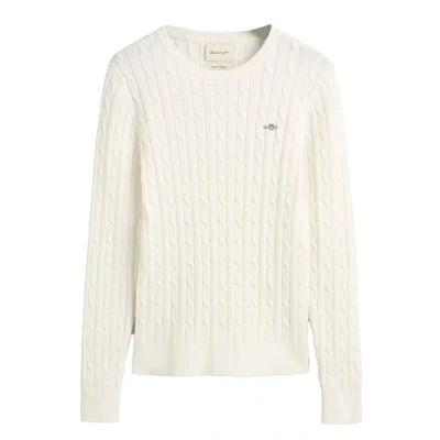 Abbildung von GANT Stretch Cable C NECK Strickpullover, Damen, Größe: 3XL, Eggshell