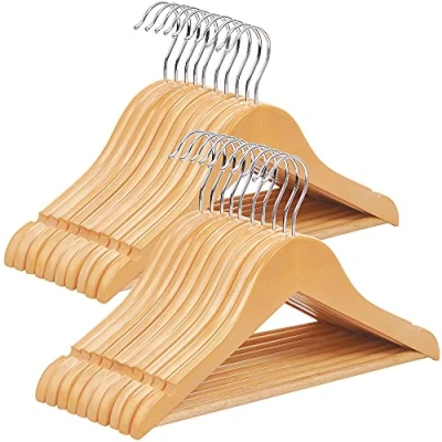 Abbildung von SONGMICS Kinder Kleiderbügel, 20 Stück, Holz, Natur, 35 cm
