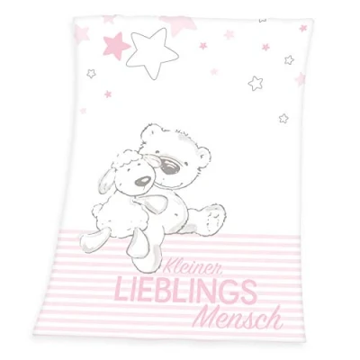 Abbildung von Herding Baby Best Lieblingsmensch Microfaser Flauschdecke, 75 x 100 cm, Polyester, Rosa