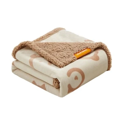 Abbildung von Feandrea wasserdichte Hundedecke, Sherpa Fleece Haustier Decke für kleine und mittelgroße Hunde, Katzen, 127 x 101 cm, L, maschinenwaschbar, beidseitiger Sofabezug Schutz, beige PPB050K01
