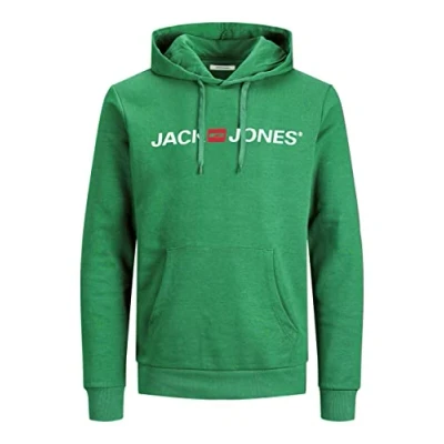 Abbildung von JACK &amp; JONES Herren JJECORP Old Logo Sweat Hood NOOS 12137054, Dark Grey Melange/REG FIT ME, L