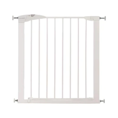 Abbildung von Munchkin Türgitter für Babys, ausziehbares Türschutzgitter &amp; Treppenschutz zum Klemmen, ideal Kinder und Haustiere, ohne Bohren, 76 82 cm, Weiß