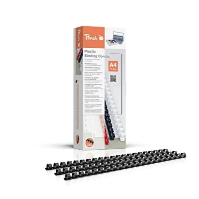 Abbildung von Peach Plastikbinderücken A4 10mm 65 Blatt 100 Stück schwarz PB410 02