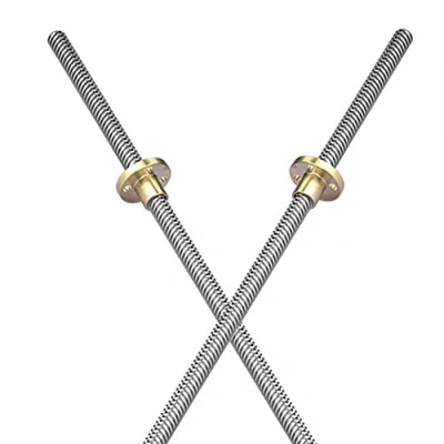 Abbildung von S SIENOC 100mm 3D Drucker T8 Gewindespindel Stange Lineare Schiene Stangenwelle Leitspindel+CopperMutter (Typ 1, 2Set, 100mm)
