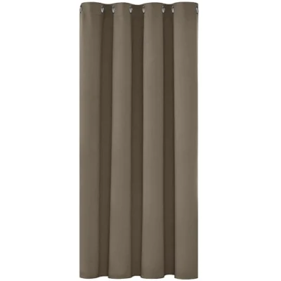 Abbildung von Deconovo Verdunkelungsgardinen mit Ösen Blickdichte Vorhänge Wohnzimmer Dicke Thermogardine Kälteschutz warm Hitzeschutz, 138x132 cm(HöhexBreite), Taupe, 1 Stück