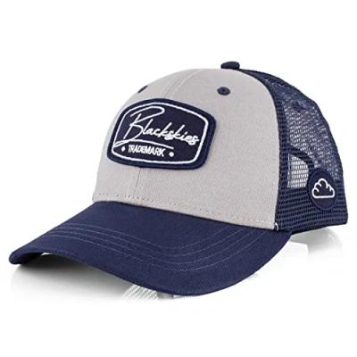 Abbildung von Blackskies® Race Baseball Cap Herren Damen Premium Trucker Snapback Schirm Mütze Kappe Basecap Grau Navyblau